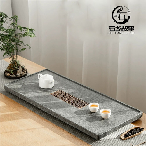 整块乌金石茶盘家用简约石头茶台2026新款办公室现代石材轻奢茶海