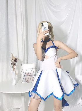 Fate/ZERO 型月10周年Cosplay服 Saber Lily 塞巴莉莉 蓝百合礼服