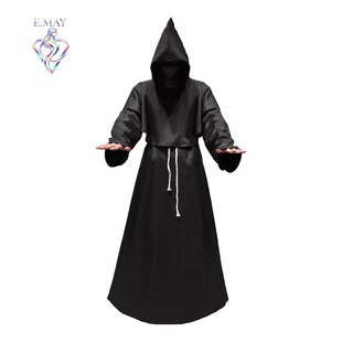 2025年外贸wish僧侣修士长袍复古中世纪宫廷牧师服巫师cosplay服