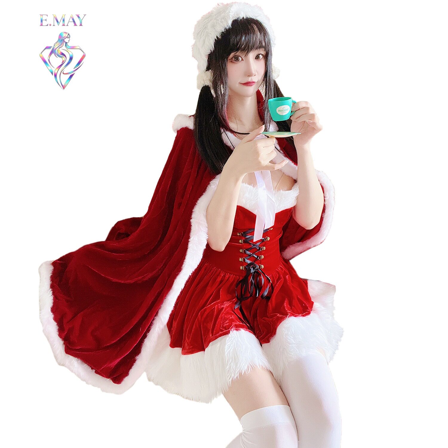 万圣节性感披肩女王披风圣诞装战袍红色大斗篷Cosplay圣诞兔女郎