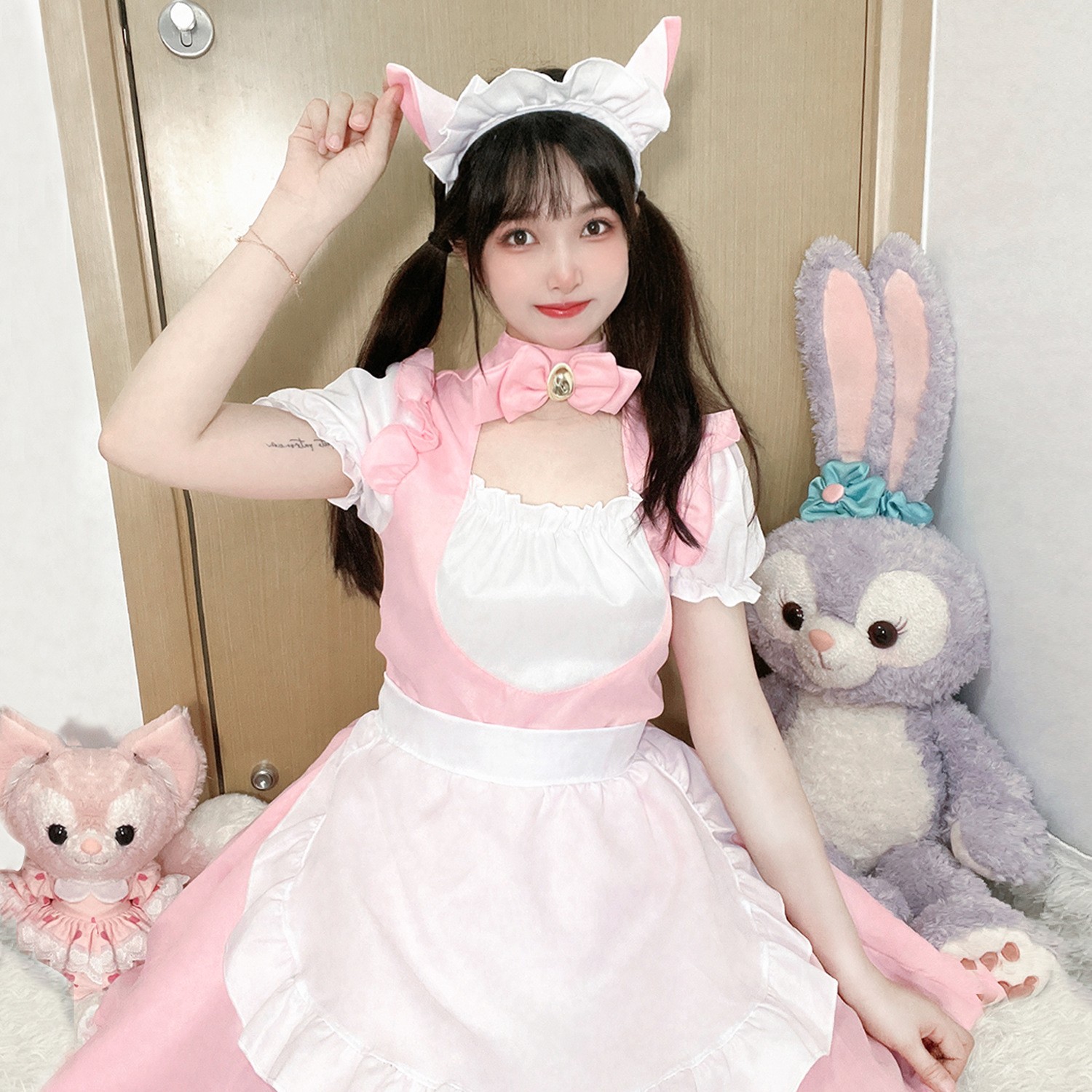 Lolita软妹洋装萝莉女佣制服cosplay动漫角色扮演粉色猫咪连衣裙