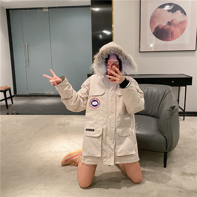 大鹅羽绒服男冬情侣毛领保暖外套