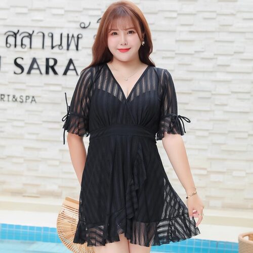 清仓捡漏大码保守胖mm连体泳衣女高级感遮肉显瘦妈妈游泳装泡温泉