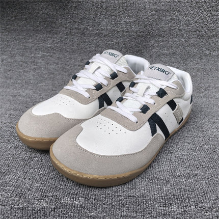 外单出口男4E宽楦宽头零落差平地赤足鞋室内综合训练鞋真皮健身鞋