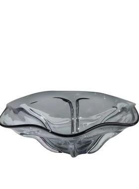 设计感简约现代玻璃水果盘 客厅茶几餐桌面创意托盘 收纳盘摆件