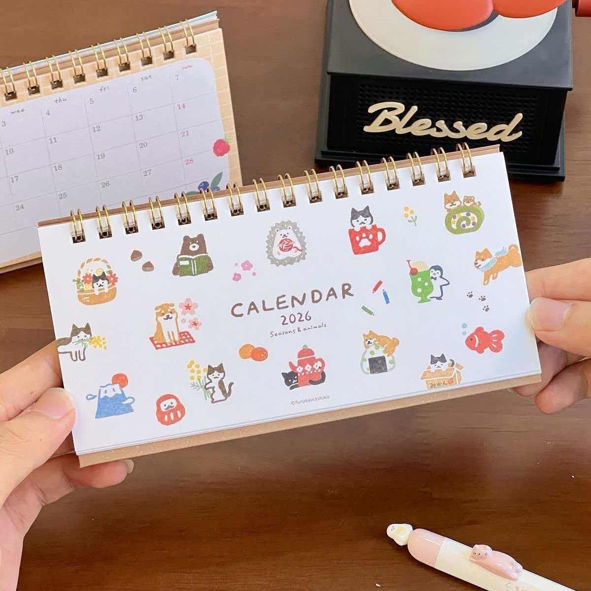 2026古川四季限定小动物派对台历本高颜值迷你学生桌面日历计划本,文具电教/文化用品/商务用品,台历,淘宝优惠券,粉丝福利购,淘宝优惠卷