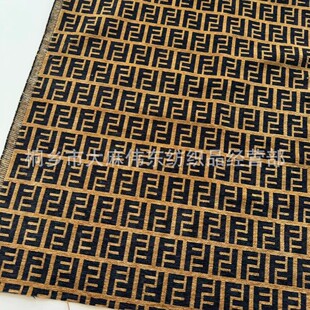 轻奢美拉德雪尼尔提花大牌字母F抱枕靠垫软包餐椅沙发布手工面料