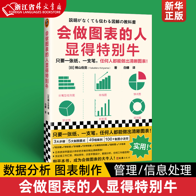 会做图表的人显得特别牛 桐山岳宽 管理/信息处理 数据分析 图表制作 可视化 ppt 沟通 饼状图 折线图 柱形图 图表工具书 3大步骤 书籍/杂志/报纸 商业史传 原图主图