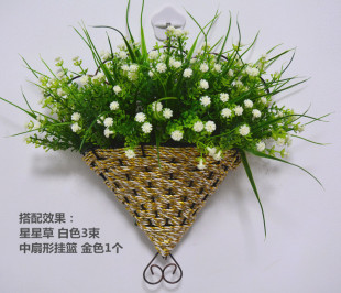 饰品花摆件 饰品墙面装 壁挂花艺套装 挂壁花篮仿真花假花绢花墙体装