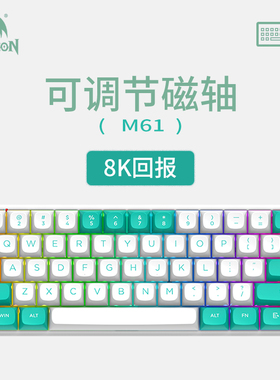 红龙M61有线磁轴机械键盘8K回报率可调节键程RGB背光61键电竞游戏