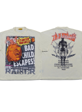 美潮街头潮牌 civilized 男女休闲轻薄弹力大印花宽松短袖T恤