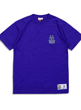 正品美潮 MITCHELL&NESS X NBA雄鹿队联名Vintage口袋刺绣短袖