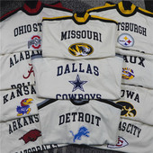 美潮街头休闲NFL NCAA大联盟图案刺绣高领高克重套头宽松抓绒卫衣