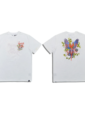 美潮街头潮牌 civilized 男女休闲轻薄弹力大印花刺绣宽松短袖T恤