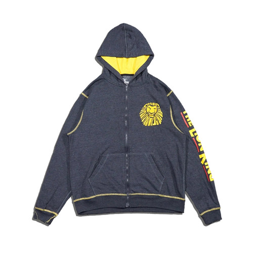 美潮街头狮子刺绣薄绒宽松廓形连帽拉链卫衣