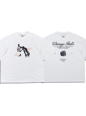 美潮 mitchell&ness X 公牛王朝皮蓬罗德曼纯棉高克重刺绣短袖