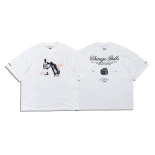 美潮 mitchell&ness X 公牛王朝皮蓬罗德曼纯棉高克重刺绣短袖
