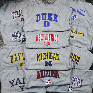 大刺绣 美潮街头NCAA大学联盟球队休闲宽松廓形抓绒连帽卫衣