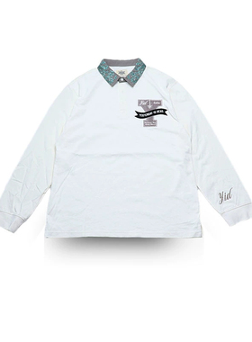 美潮宽松针织外套上衣福利款打底衫男女休闲纯棉刺绣复古POLO长袖