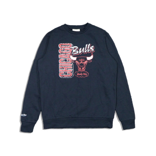 正品 NESS 美潮 芝加哥公牛队印花圆领抓绒卫衣 MITCHELL 绝版