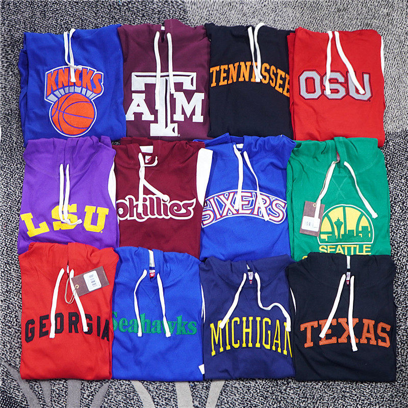 反季特价！美潮 Mitchell&Ness 字母刺绣单层连帽休闲长袖卫衣