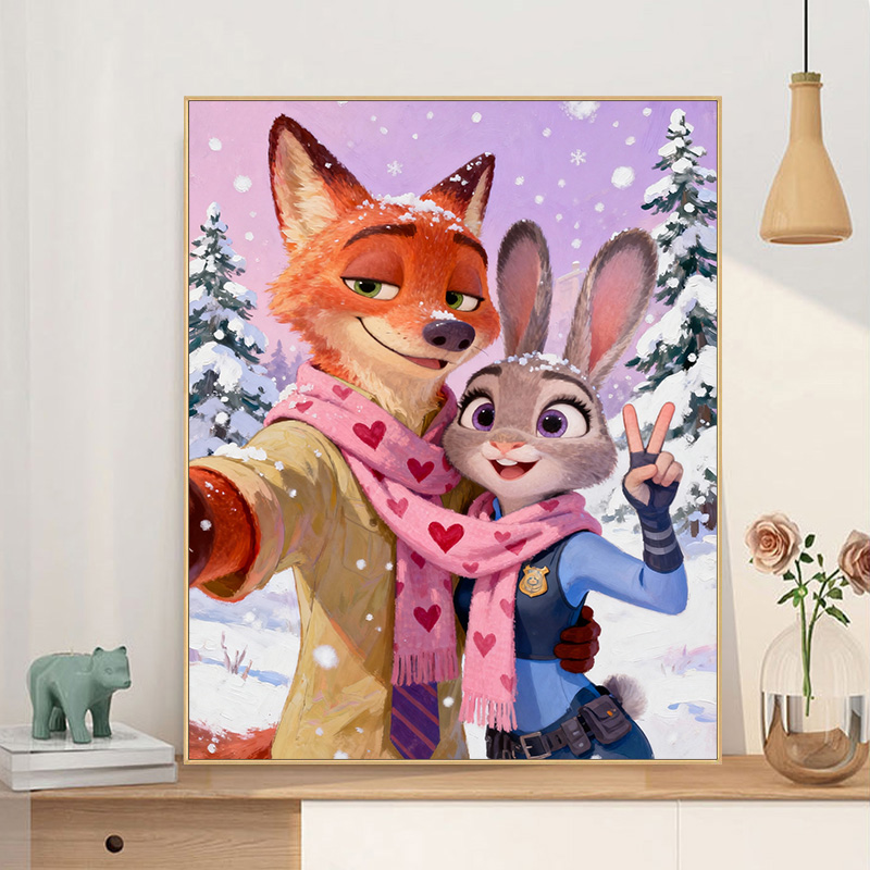 疯狂动物城数字油画diy填色