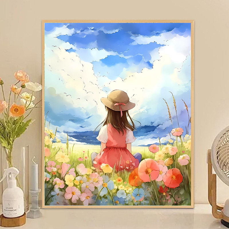 岁月安好 治愈系数字油画diy手工画画填色丙烯油彩画高级感填充画