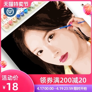 diy数字油画定制手绘油彩画手工填色填充照片定做油画礼物装饰画