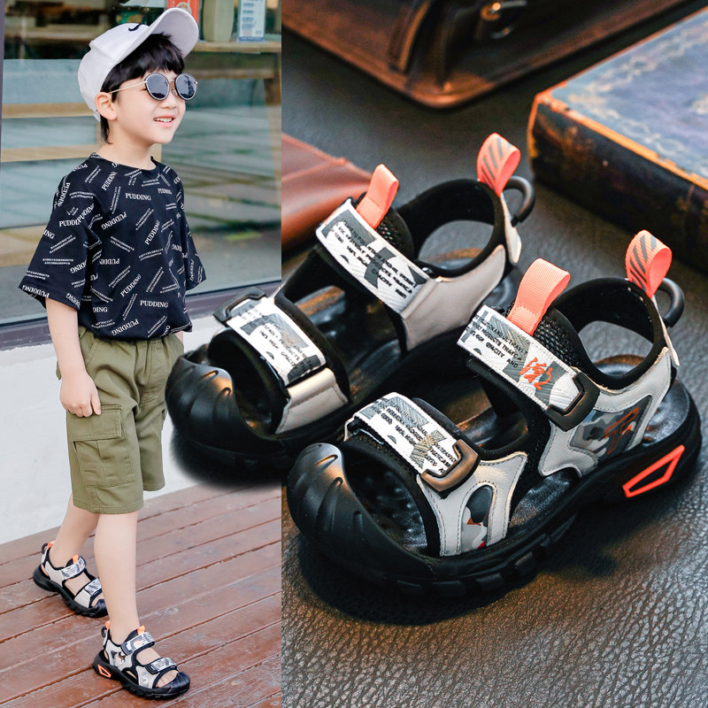 男童包头凉鞋夏季2026新款潮宝宝软底小童沙滩儿童鞋子中大童男孩