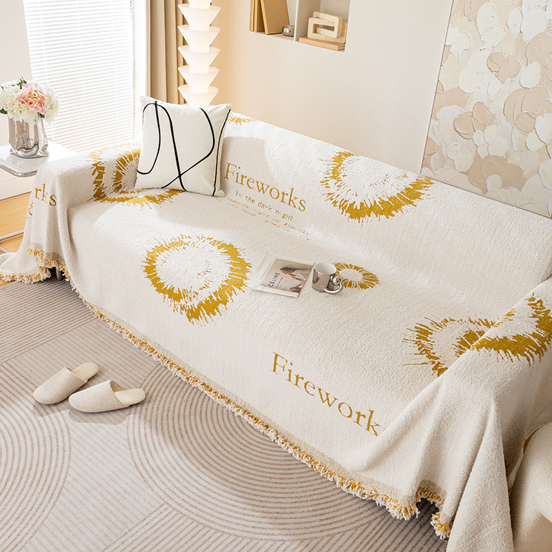 毛毛纱雪尼尔防水沙发盖巾四季通用垫子全包盖毯防水加厚