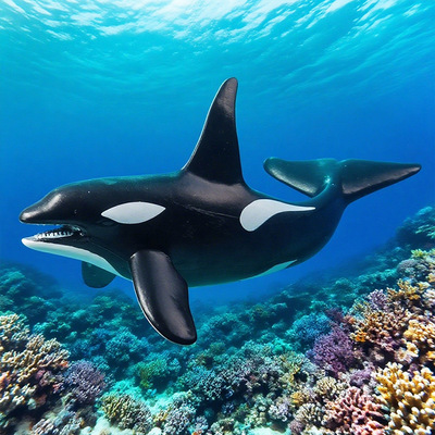儿童仿真实心海洋生物鲨鱼海豚虎鲨鲸鲨海豹双鬓鲨认知摆件