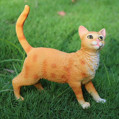 儿童实心仿真野生家禽家畜动物模型大号家猫宠物猫野猫黑猫波斯猫