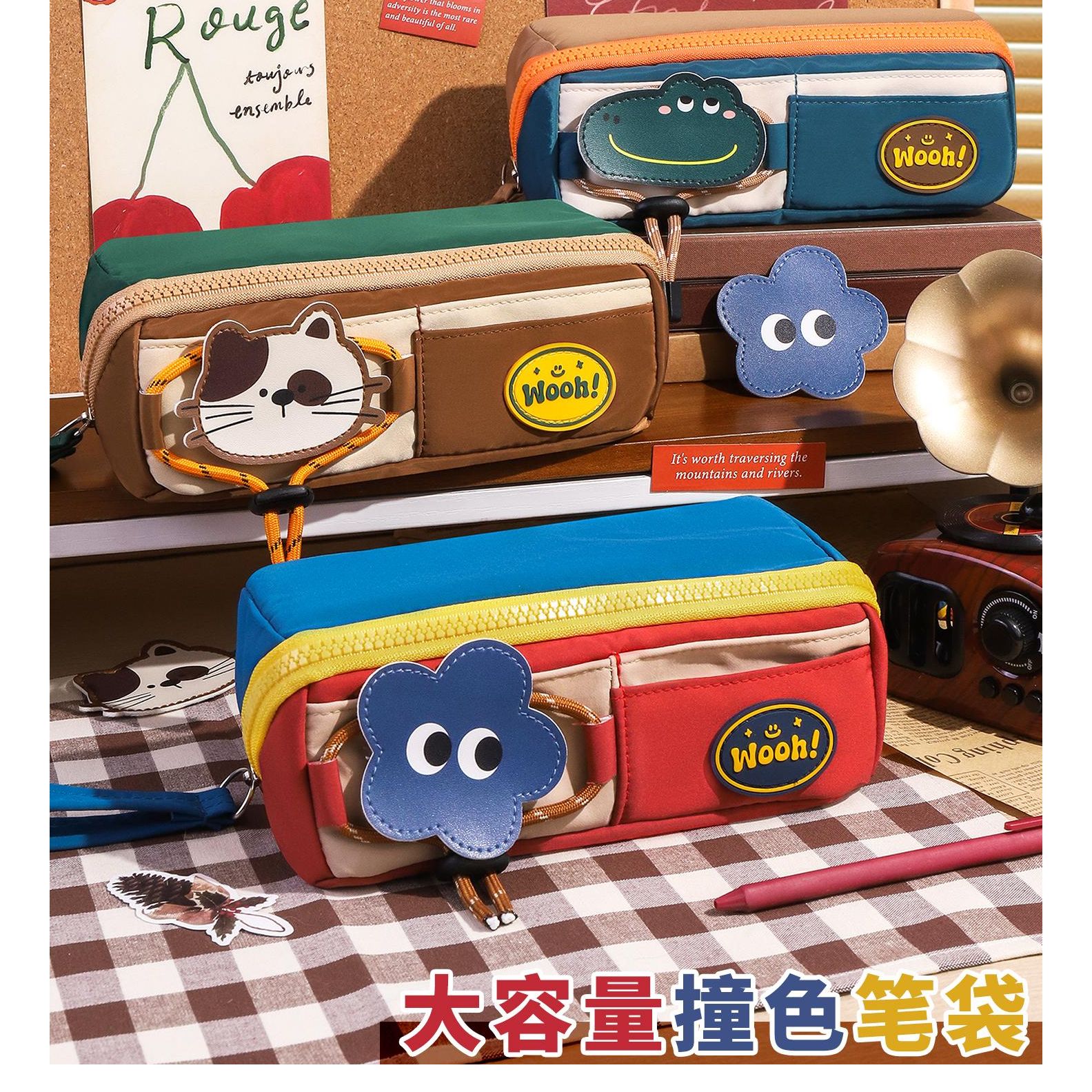 高颜值ins风女生文具袋大容量高中生不撞款文具袋