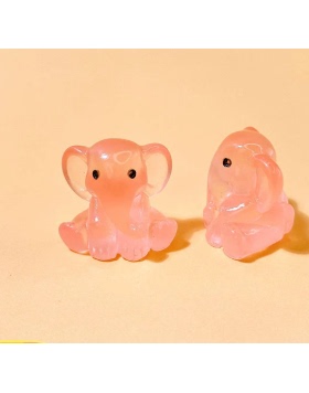 创意树脂仿真DIY饰品夜光坐象 夜光立体彩色小动物小象饰品
