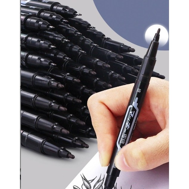 小双头记号笔勾线笔美术专用小学生黑色油性速干防水不掉色两头,文具电教/文化用品/商务用品,勾线笔,淘宝优惠券,粉丝福利购,淘宝优惠卷