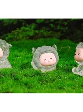 树脂配件夜光细闪造型可爱小羊 细闪动物摆件自制可爱小绵羊挂件