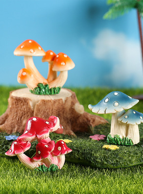 创意ZAKKA蘑菇系列苔藓微景观多肉盆栽搭配摆设装饰造景摆件树脂