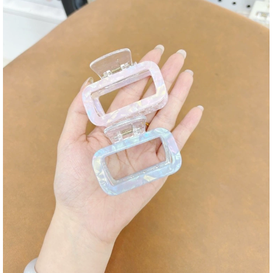 时尚风方形抓夹女式马尾夹简约发量少中号鲨鱼夹头饰