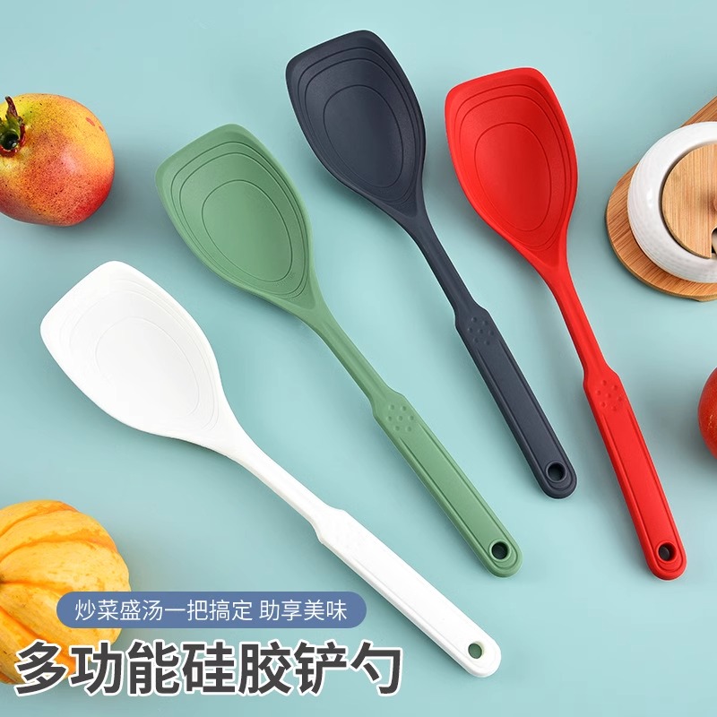 家用多功能炒菜铲子硅胶锅铲二合一多用途硅胶铲勺