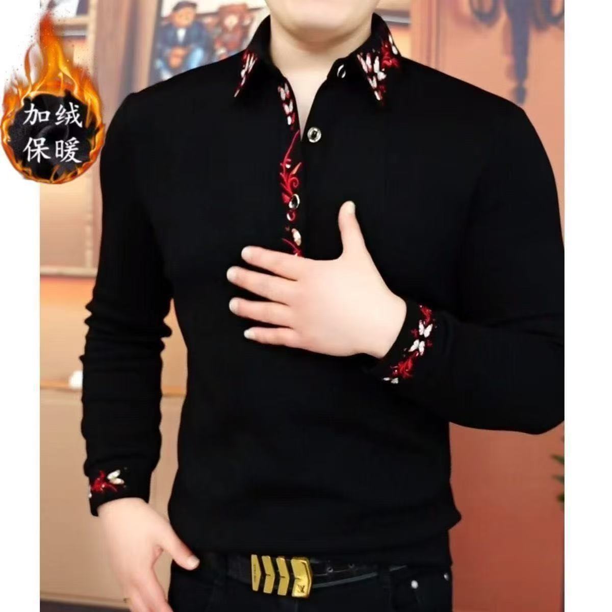 欧洲站2025男士卫衣翻领POLO衫