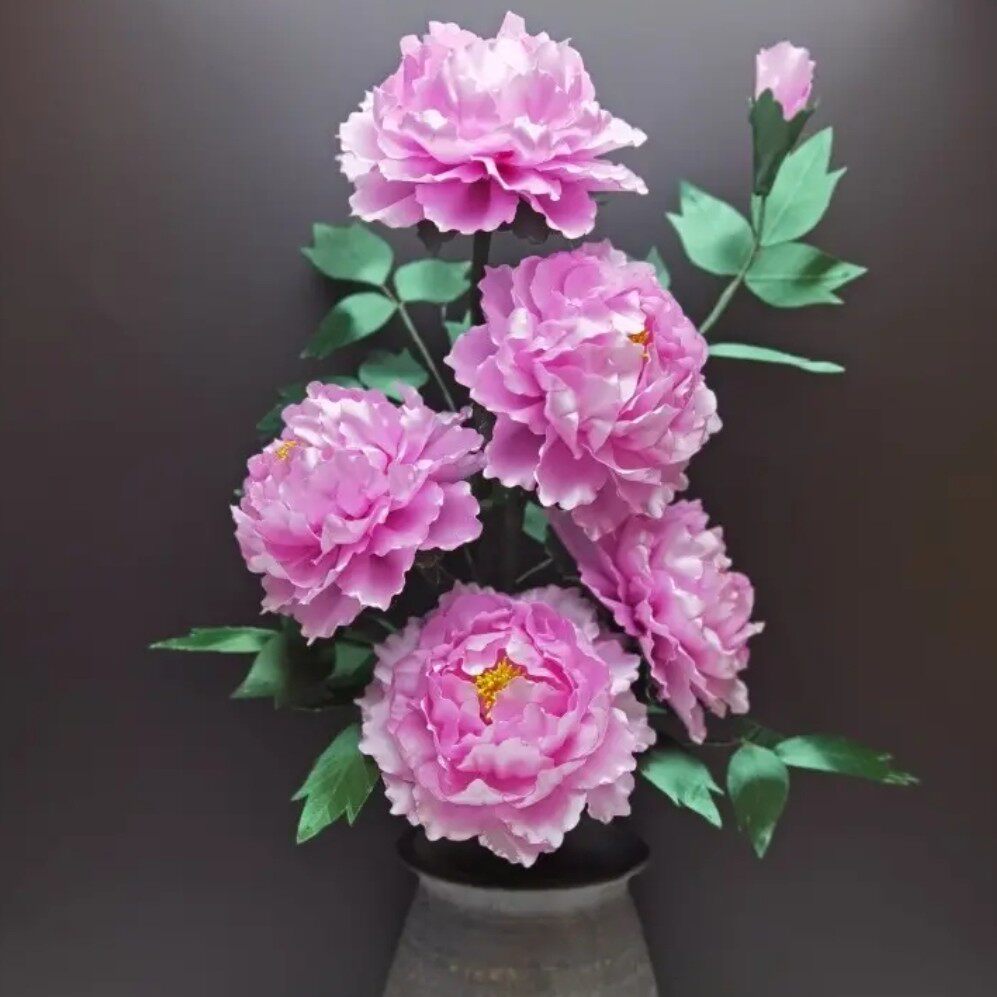 丝带新款简约时尚牡丹花手工仿真花材料包彩带工具干花diy幼儿园