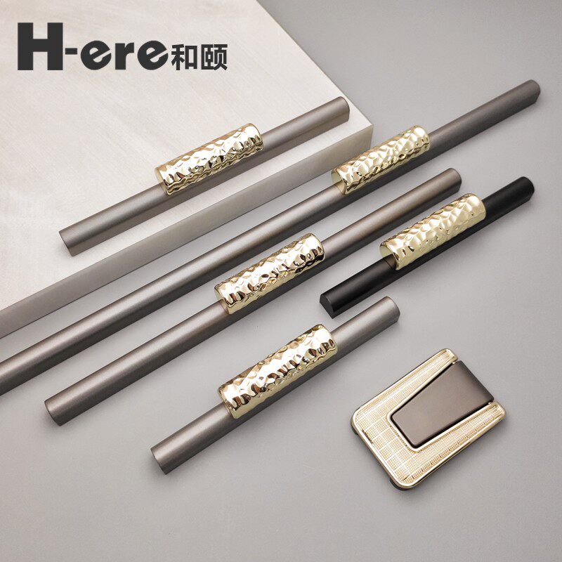 简约好用衣柜拉手长款高级灰