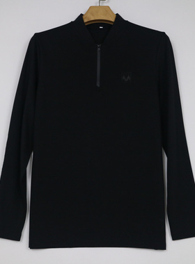 秋冬男士黑色 弹力长袖T恤  83106