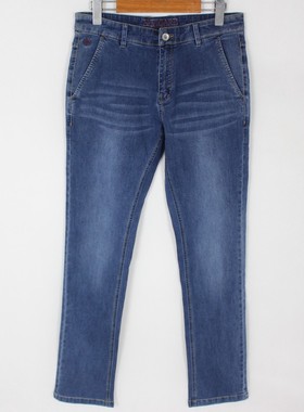 XFC 男士 弹力 修身 面料柔软 71.8棉  夏款时尚休闲牛仔裤07124