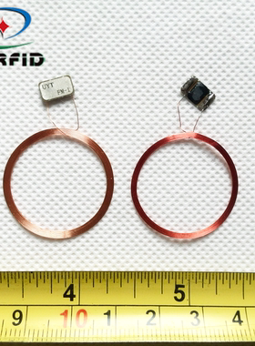 IC芯料RFID芯料标签线圈+COB焊接13.56MHzISO14443AФ27mm