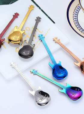 吉他勺子贝斯勺子咖啡搅拌勺冰沙音乐吧勺Musical Notation Spoon