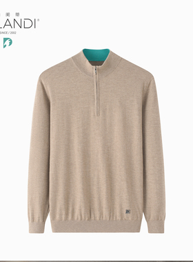 帕阑蒂 | GJP0019纯山羊绒精纺半高领拉链男套衫