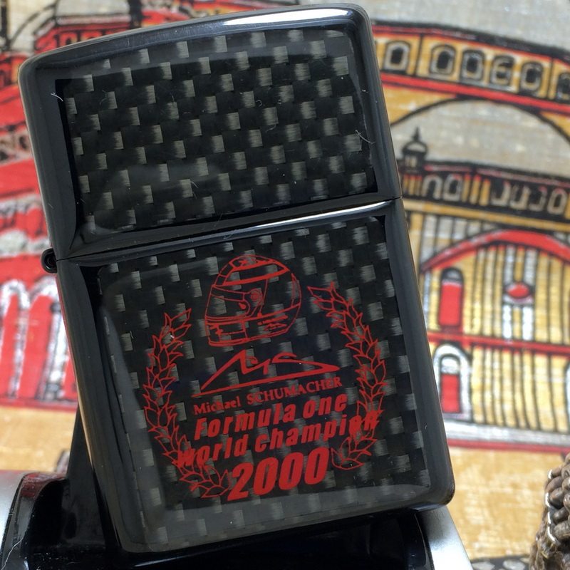 原装正版2000年D全新限量碳纤维双贴章迈克舒马赫纪念打火机ZIPPO