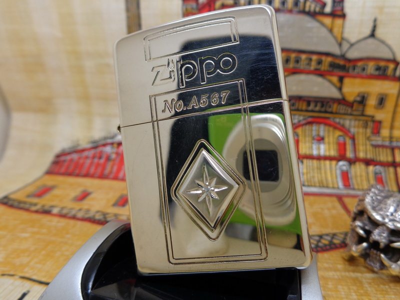 原装正版 2003年E全新限量镀银镶真钻石菱形贴章打火机 ZIPPO芝宝