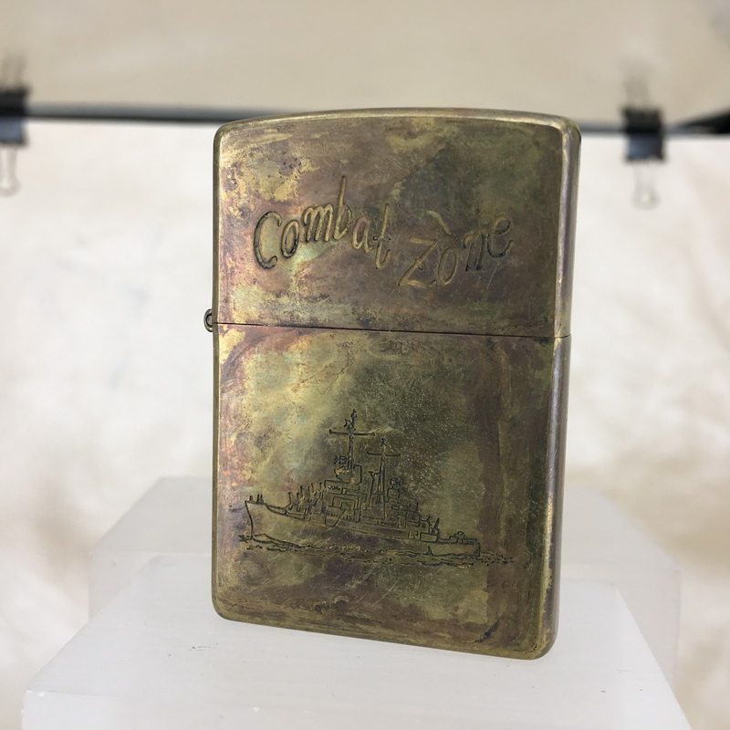 原装正版 1999年A全新纯铜酸腐做旧蚀刻巡洋舰防风打火机 ZIPPO